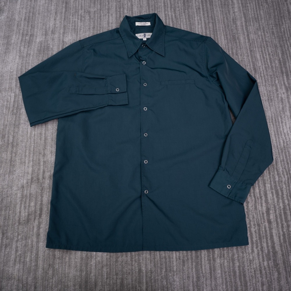 Eighty Eight Button Down Shirt Mens Small Teal Green Excellent Nylon Tech Wear